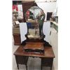 Image 2 : Antique Vanity Dresser 68'' x 17'' x 40'' with Chair 