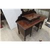 Image 7 : Antique Vanity Dresser 68'' x 17'' x 40'' with Chair 