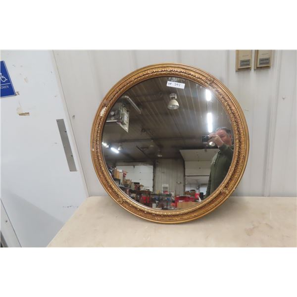 Gilted Framed Mirror 32'' Diameter 