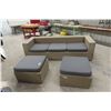 Wicker Seatee/Couch with 2 Ottomans