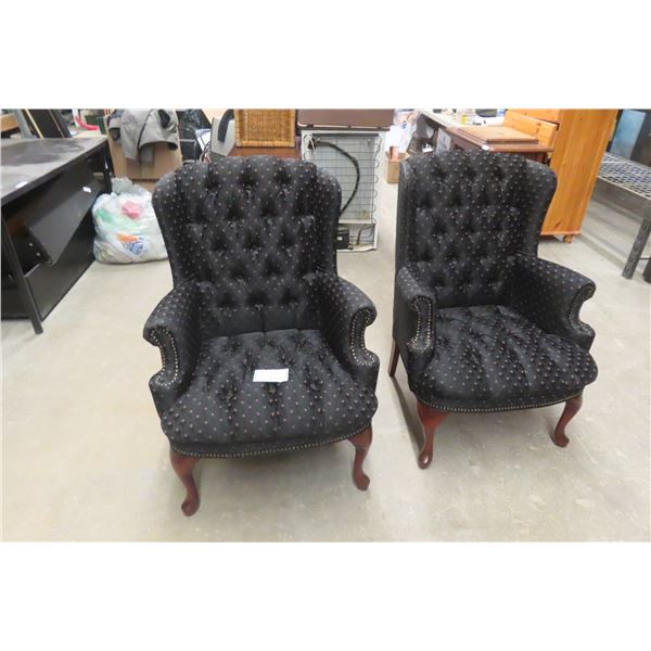 2 Matching Button Back Living Room Arm Chairs 