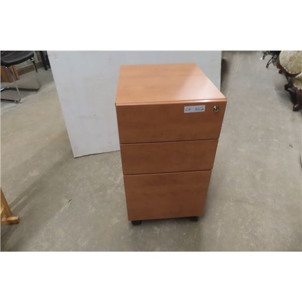 Office Cabinet with 3 Drawers, Rolling 27'' x 18'' x 15'' 