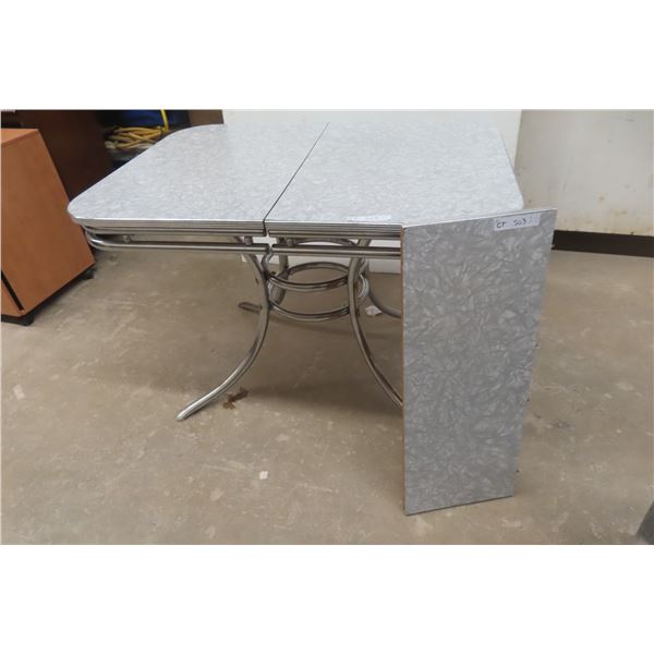 Retro Chrome Leg Table 29'' x 42'' x 30'' with 12'' Leaf 
