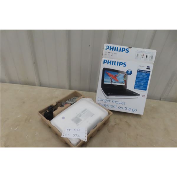 Philips 9'' Portable DVD Player, Appears New.
