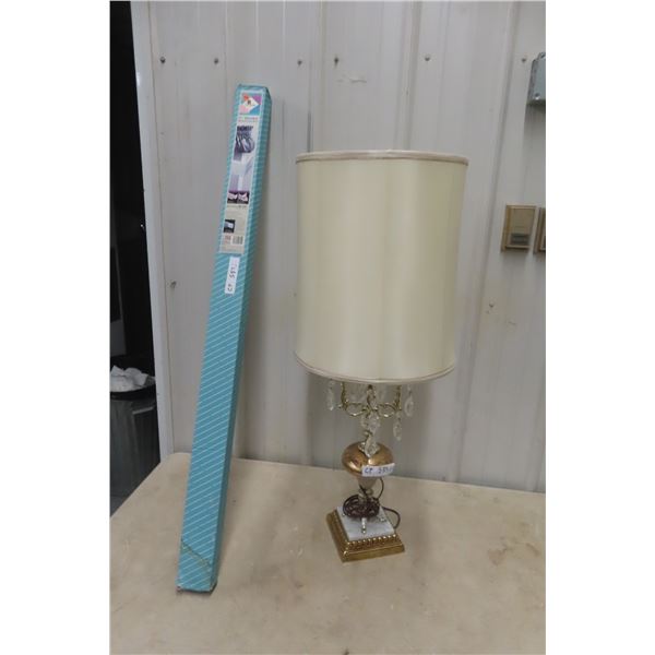 Curtain Rod 48'' - 84'' , Table Lamp with Prisms 