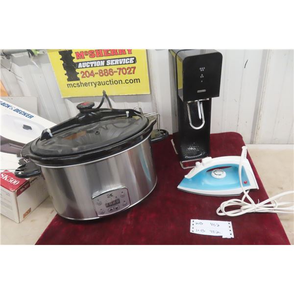 Kalorik Slow Cooker. Soda Stream Carbonator, Iron 