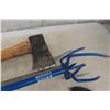 Image 2 : 4 Hand Yard Tools: Spade, Edger, Garden Claw, Good Axe 