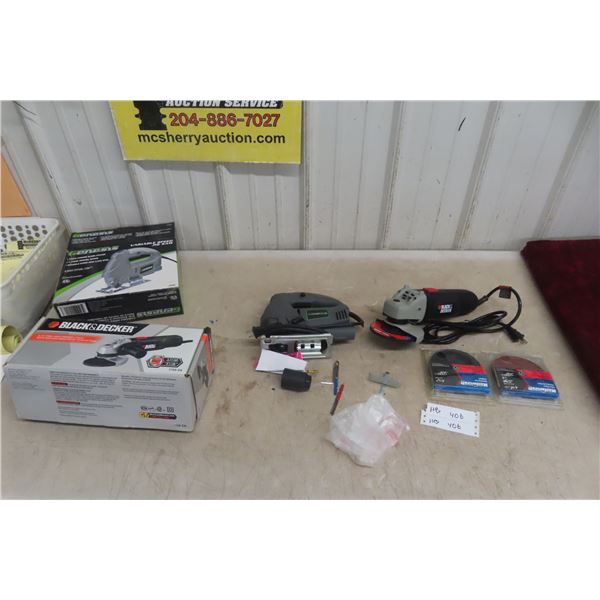 Genesis Jigsaw, Black&Decker Angle Grinder with Accessories 