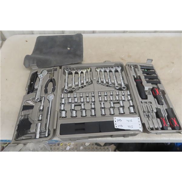 All Trade Tool Kit with Case, Wrenches, Socket Set, Allen Wrench,