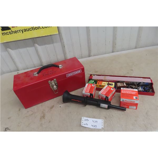 22cal Ramset Concrete Nailer with Accessories & Metal Toolbox 