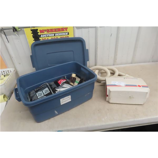 Hoover Porta Power Vacuum with Accessories and a Rubbermaid Tub