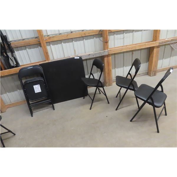 Folding Leg Card Table with 5 Chairs 
