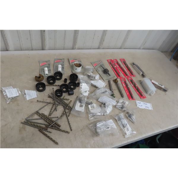 New Drill Bits , Hole Saw, Router Bits, Few Forestry Bits 