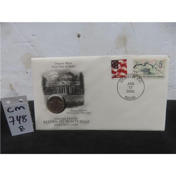 Denver Mint First Day-of-Issue Coin and Stamp
