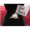 New 18K Gold-Plated 1.0 Ct Cubic Zirconia Luxury Halo Ring, Size 7.