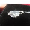 Image 4 : New Platinum-Plated 6.0 Ct Pear-Cut Cubic Zirconia Necklace With Adjustable 16-18" Chain.
