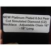 Image 9 : New Platinum-Plated 6.0 Ct Pear-Cut Cubic Zirconia Necklace With Adjustable 16-18" Chain.