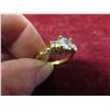 Image 9 : New 14K Gold-Plated 1.0 TCW Princess-Cut Cubic Zirconia Trinity Ring Set, Size 7.