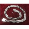 Image 4 : New Platinum Plated 14mm Simulated Diamond CZ Iced Out Cuban Link Necklace - 19.5" Long