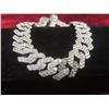 Image 6 : New Platinum Plated 14mm Simulated Diamond CZ Iced Out Cuban Link Necklace - 19.5" Long