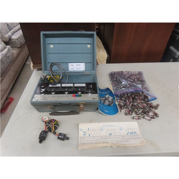 112 Pieces Of 7-Pin Miniature Tubes And RCA CRT Picture Tube Tester, Model CR111 WT-333A.