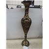 Image 1 : Vintage Indias Etched Brass Vase, 37" H x 9" W