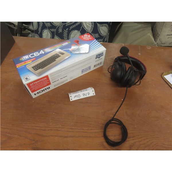 HyperX Cloud II Gaming Headset and Commodore C64 Mini Game System with 64 Built-In Games