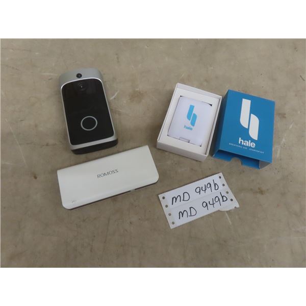 External Battery Pack, Wireless Doorbell, and Fire-Breathing Acid Starting Kit (Unused)