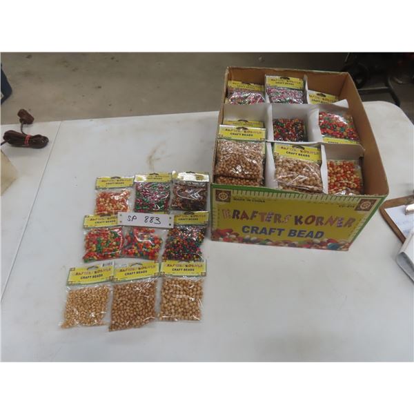 144 New Packs Of Wood Crafting Beads In 9 Different Styles.