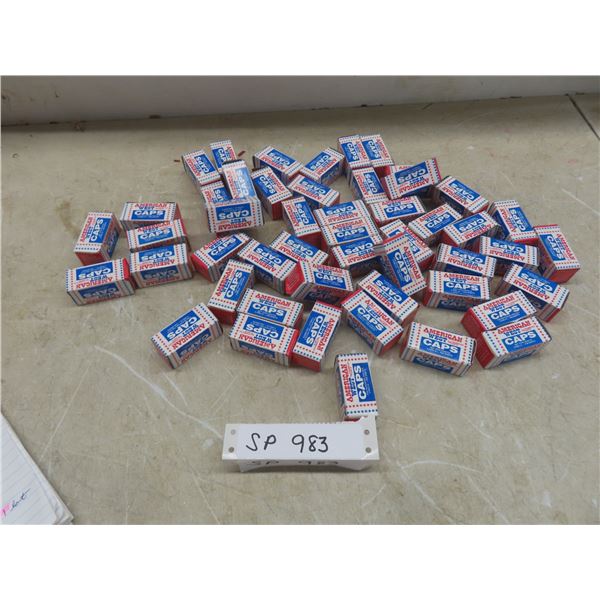 Fifty Boxes of American West Caps, Each with Five Rolls and 250 Shots Per Box