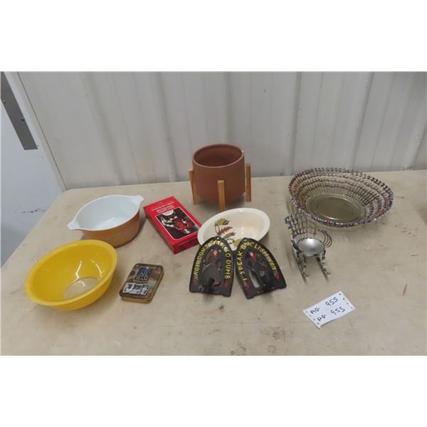 Cast Wall Mount Candelabra, Planter, Pyrex & More 