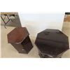 Image 2 : 2 Wooden Drum End Tables 23'' H x 23'' Diameter 