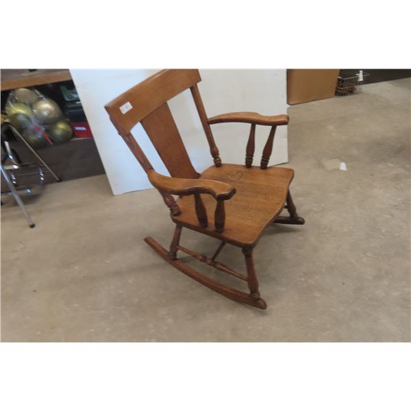 Antique Oak Rocking Chair 