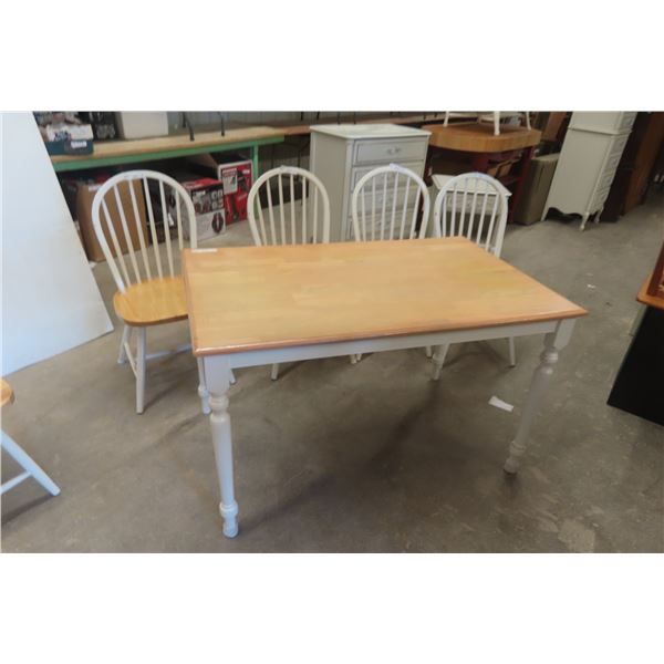 Country Table 29'' x 30'' x 48'' with 4 Chairs 