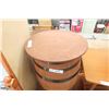 Image 3 : Wood Barrel with Top Added for End Table Use 23'' H x 15'' 