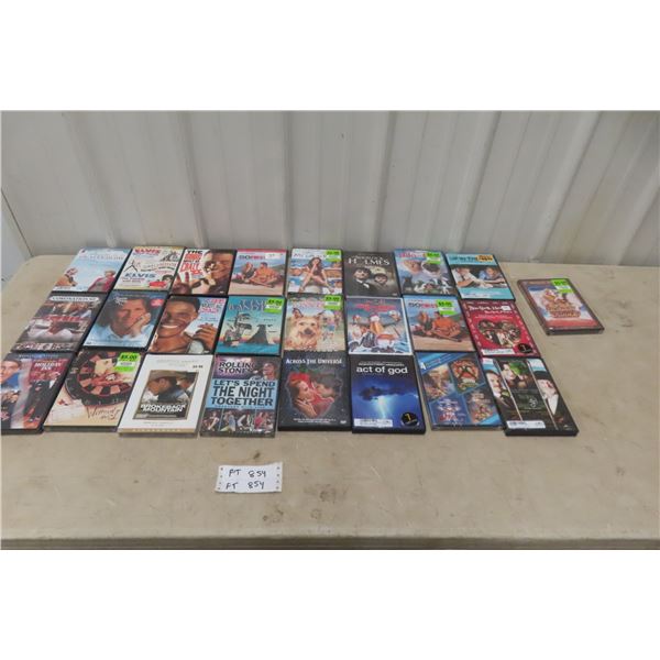 25 DVD Movies, Some with Factory Seal. 