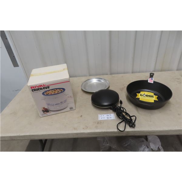 Cast Frying Pan 12'', Rival Slow Cooker Appliance, Crate Frying 