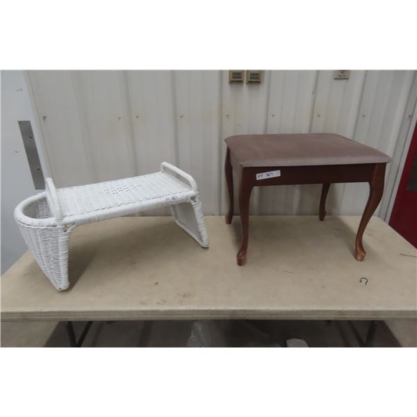 2 Stools (1) Wicker 