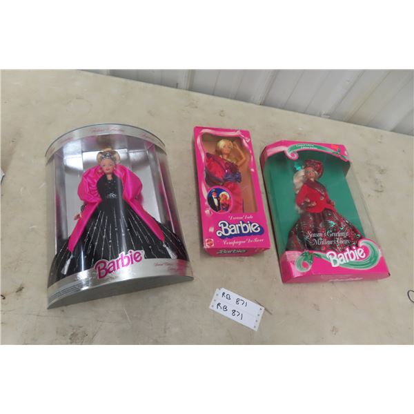 3 Barbie Dolls in Packages