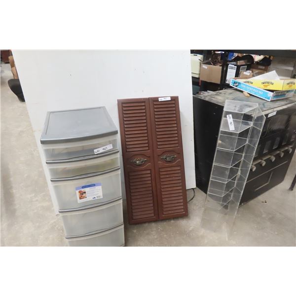 Gracious Living 5 Drawer Rolling Organizer, Wall Mount 