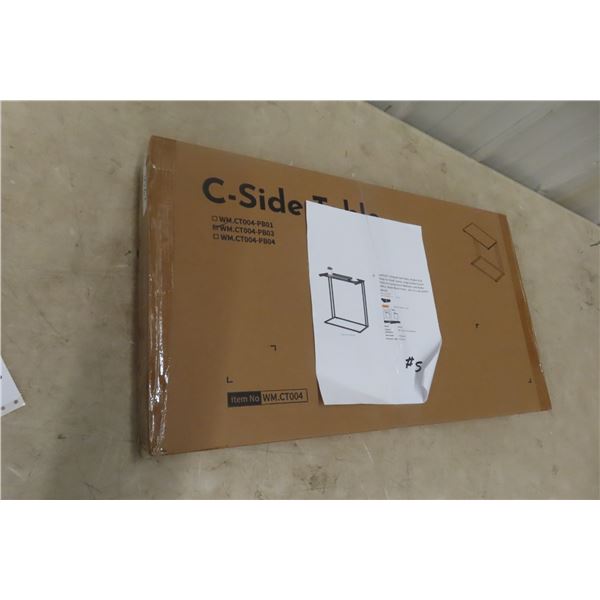 Camoat C-Shaped Side Table 24'' x 12'' x 24'' New in Box 