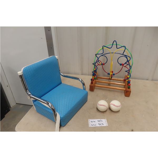 Booster Seat, Abacus, Baseball Salt and Pepper 