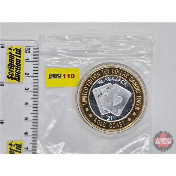 Limited Edition Ten Dollar Gaming Token : Gold Coast (.999 Silver) (SEE PICTURES!) (GST Exempt)  (Li