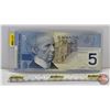 Image 1 : Canada $5 Bill 2002 : Knight/Dodge #HNE4760734 (See Pictures for Varieties, Conditions, Serial Numbe