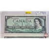 Image 2 : Canada $1 Bill 1954 *Replacement (2 Consecutive) : Beattie/Rasminsky # *BM0354596-354597 (See Pictur