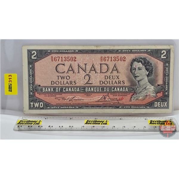Canada $2 Bill 1954 : Lawson/Bouey #RG6713502 (See Pictures for Varieties, Conditions, Serial Number