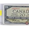 Image 2 : Canada $20 Bill 1954 : Beattie/Coyne #IE2423213 (See Pictures for Varieties, Conditions, Serial Numb