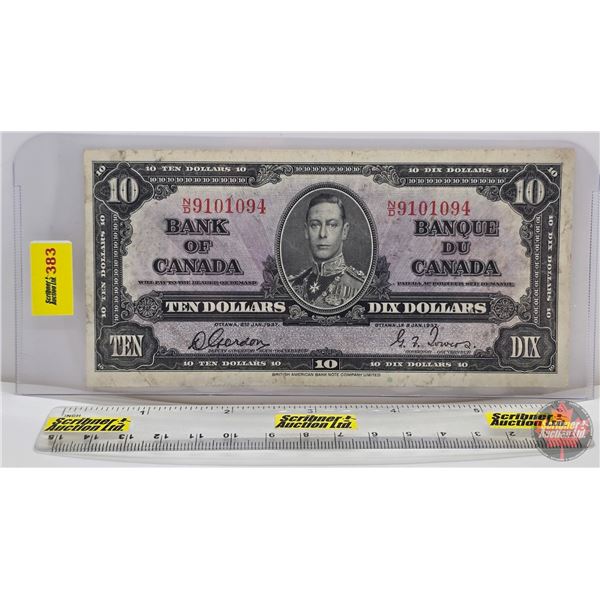 Bank of Canada $10 Bill 1937 : Gordon/Towers #ND9101094 (See Pictures for Varieties, Conditions, Ser