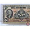 Image 2 : The Dominion Bank $5 Bill 1938 : #118417 (See Pictures for Varieties, Conditions, Serial Numbers, Pr