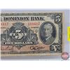 Image 3 : The Dominion Bank $5 Bill 1938 : #118417 (See Pictures for Varieties, Conditions, Serial Numbers, Pr